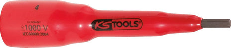 KS TOOLS Douille tournevis 3/8' avec revêtement isolant pour vis à six pans creux, 4 mm, longueur 116 mm ( 117.3867 )