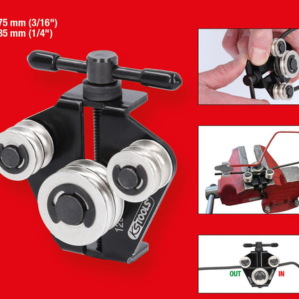 KS TOOLS Herramienta de enderezado y doblado de conductos de freno, 4,75 mm (3/16') + 6,35 mm (1/4') ( 120.1004 )