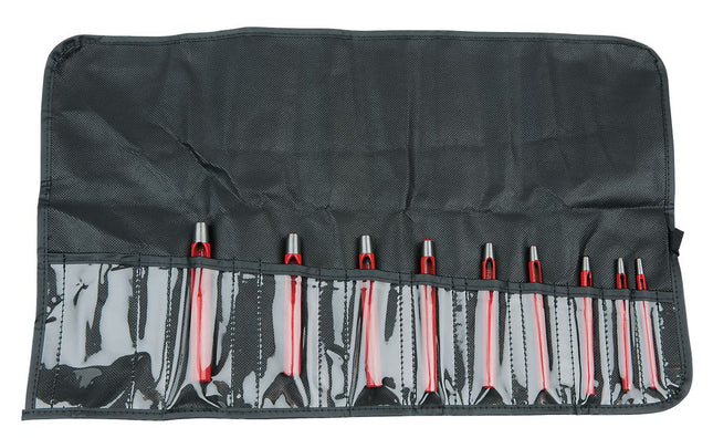 KS TOOLS Juego de sacabocados circulares, 9 pzs ( 129.2107 )