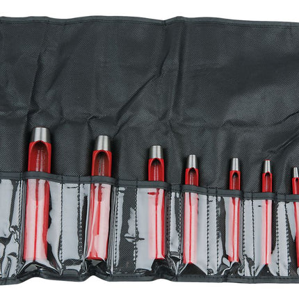 KS TOOLS Juego de sacabocados circulares, 9 pzs ( 129.2111 )