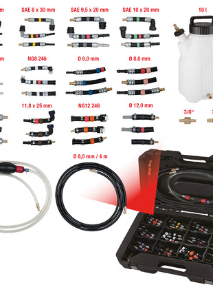 KS TOOLS Kraftstoffsystem Prüf- und Reinigungs-Satz, 43-tlg ( 150.1860 ) - Toolbrothers