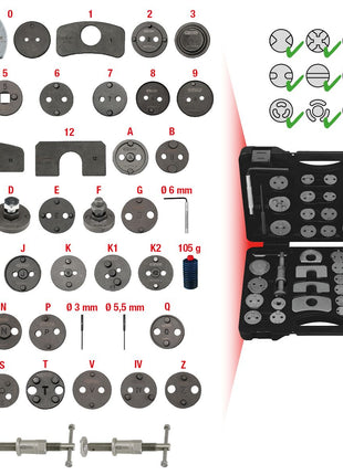 KS TOOLS Jeu de repousses piston de frein, 41 pcs ( 150.1970 )
