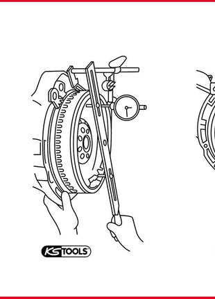 KS TOOLS Zweimassenschwungrad Prüfwerkzeug mit Winkelgradscheibe und Messuhr ( 150.2425 ) - Toolbrothers