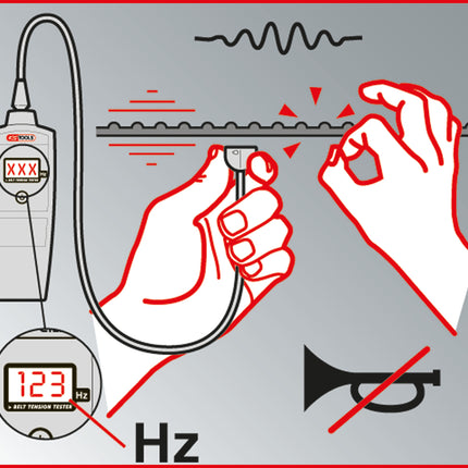 KS TOOLS Elektronischer Riemenspannungs-Prüfer HZ ( 150.3165 ) - Toolbrothers