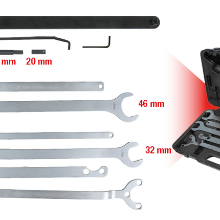 KS TOOLS Lüfter-Naben-Schlüssel-Satz, 12-tlg ( 150.3320 ) - Toolbrothers