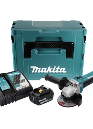 Makita DGA 452 RF1J Akku Winkelschleifer 18 V 115 mm + 1x Akku 3,0 Ah + Ladegerät + Makpac - Toolbrothers