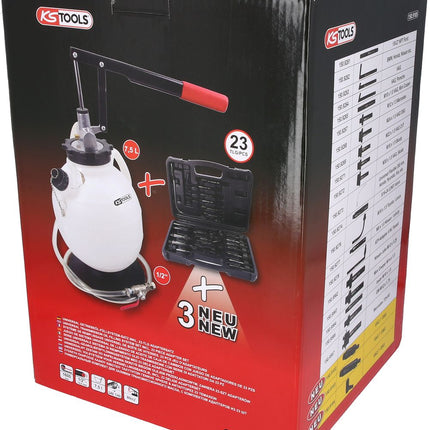 KS TOOLS Universal Getriebeöl-Füllsystem-Satz mit 23-tlg Adaptersatz ( 150.9105 ) - Toolbrothers