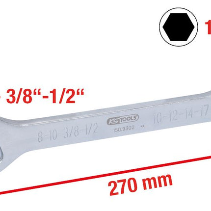KS TOOLS 8 in 1 Öldienst-Schlüssel, 270 mm ( 150.9302 ) - Toolbrothers