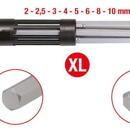 KS TOOLS 3 in 1 Innen6kant-Winkelstiftschlüssel-Satz,8-tlg XL, Kugelkopf ( 151.2180 ) - Toolbrothers