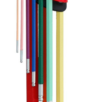 KS TOOLS Kugelkopf-Innensechskant-Winkelstiftschlüssel-Satz, extra lang, 9-tlg, Zoll ( 151.4520 ) - Toolbrothers