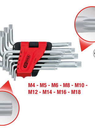 KS TOOLS XZN-Winkelstiftschlüssel-Satz, kurz, 9-tlg ( 151.4630 ) - Toolbrothers