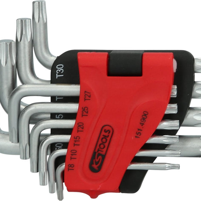 KS TOOLS Torx-Winkelstiftschlüssel-Satz, kurz, 10-tlg ( 151.4900 ) - Toolbrothers