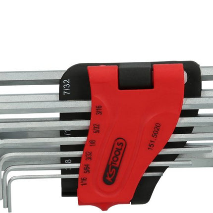 KS TOOLS Set chiavi maschio ad esagono incassato, lunga, 10 pz pollici ( 151.5020 )