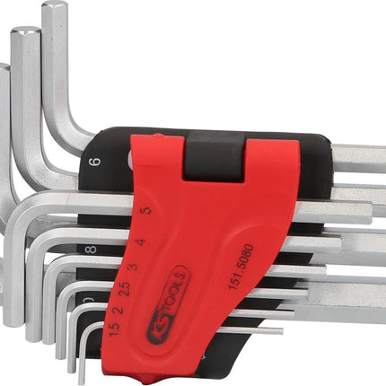 KS TOOLS Juego de llaves Allen en un soporte abatible,10 pzs 1,5-10mm ( 151.5080 )