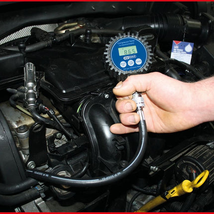 KS TOOLS Kompressionsprüfer-Satz,Digital, 7-tlg ( 152.2030 ) - Toolbrothers