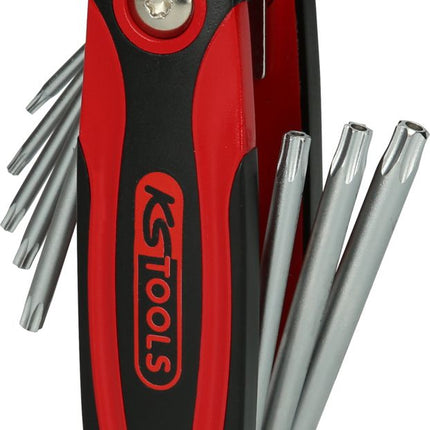 KS TOOLS Torx-Winkelstiftschlüssel-Klapphalter, Bohrung, 8-tlg ( 158.3530 ) - Toolbrothers