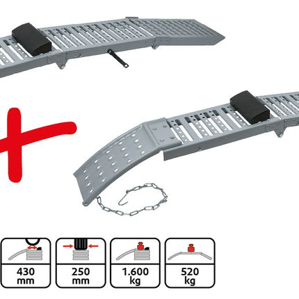 KS TOOLS Klappbare Auffahrrampe, paarweise ( 160.0318 ) - Toolbrothers