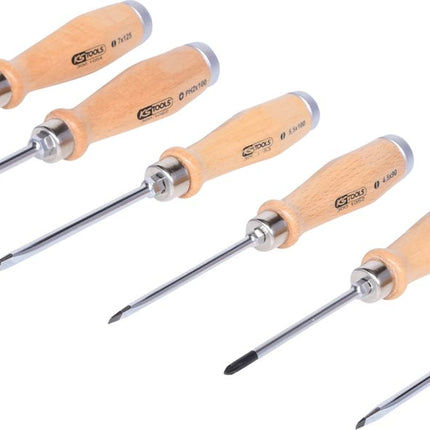 KS TOOLS ERGOTORQUE WOODmax Schlag-Schraubendreher-Satz, 6-tlg ( 300.1050 ) - Toolbrothers