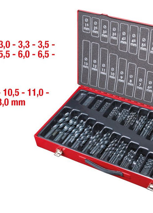 KS TOOLS Coffret de forets HSS-R laminés, 230 pcs, 1-13mm ( 330.1650 )