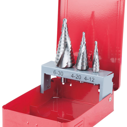 KS TOOLS HSS Co 5 Stufenbohrer-Satz, Stahlblechkassette 3-tlg ( 330.2413 ) - Toolbrothers