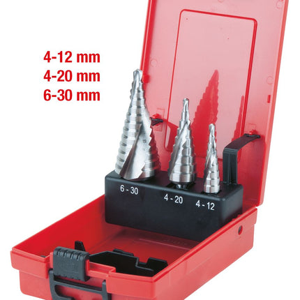KS TOOLS HSS Co 5 Stufenbohrer-Satz, Kunststoffkassette 3-tlg ( 330.2414 ) - Toolbrothers