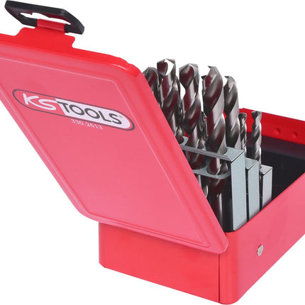 KS TOOLS HSS-G Spiralbohrer-Satz, Stahlblechkassette, 25-tlg 1-13mm ( 330.2613 ) - Toolbrothers