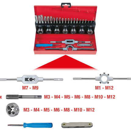KS TOOLS HSS Gewindeschneidwerkzeug-Satz, 32-tlg ( 331.0632 ) - Toolbrothers