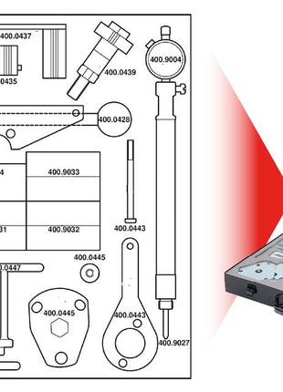 KS TOOLS Juego de herramientas de sincronización del motor para Alfa Romeo / Fiat / Lancia, 36 piezas (400.0425)