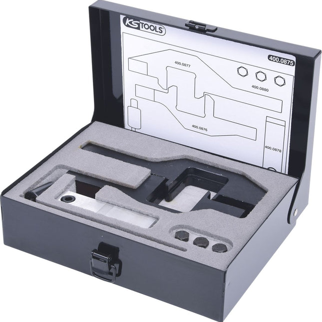 KS TOOLS Serie di utensili per messa in fase motore per BMW / Mini / PSA, 7 pz motori 1,4 ( 400.0875 )