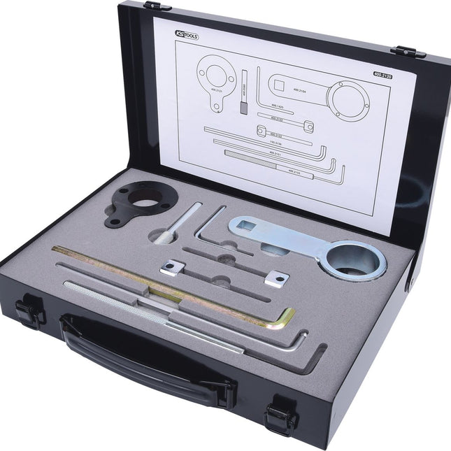KS TOOLS Juego de herramientas de reglaje de motores para VAG, 9 pzs, Audi, Seat, Skoda, Volkswagen ( 400.2120 )