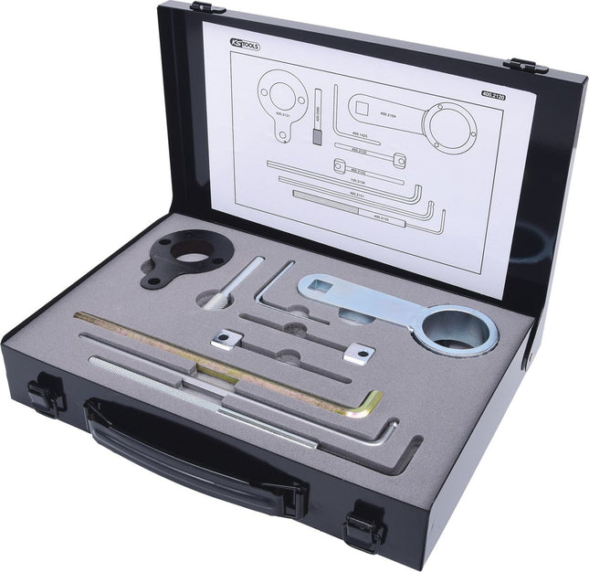 KS TOOLS Serie di utensili per messa in fase motore per VAG, 9 pz, Audi, Seat, Škoda, Volkswagen ( 400.2120 )