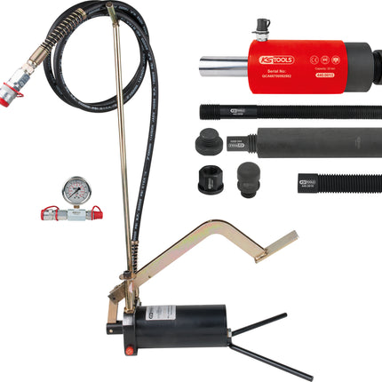 KS TOOLS Unidad hidráulica de 22 t, con bomba hidráulica y manómetro, 15 pzs ( 440.0580 )