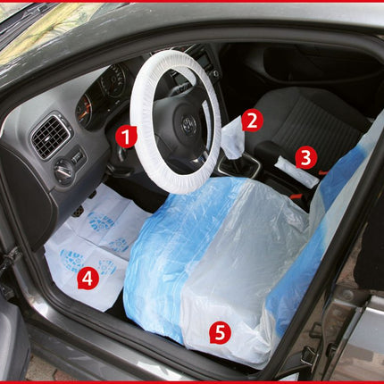 KS TOOLS Innenraum-Schoner Set 5 in 1, LKW, 100er-Pack ( 500.8115 ) - Toolbrothers