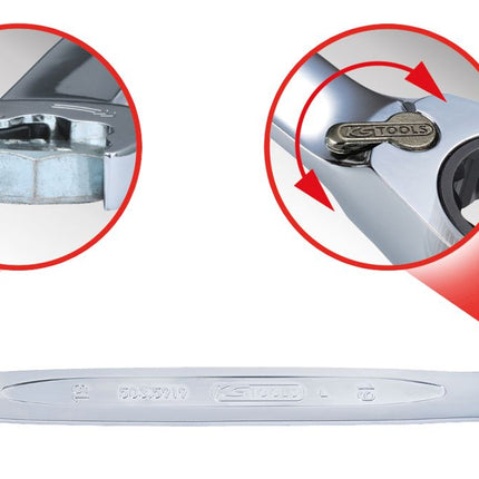 KS TOOLS DUO GEARplus Ringmaulschlüssel,Maul-Ratschenfunktion 17mm, umschaltbar ( 503.5917 ) - Toolbrothers