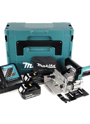 Makita DPJ 180 RMJ 18 V Li-Ion Akku Nutfräse im Makpac + 2 x 4,0 Ah Akkus + Ladegerät - Toolbrothers