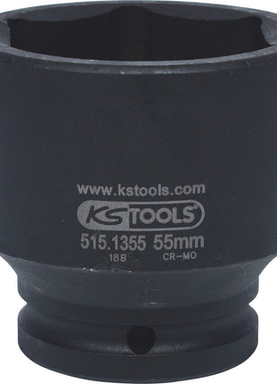 KS TOOLS Vaso de impacto hexagonal de 3/4", corto, 55 mm ( 515.1355 )