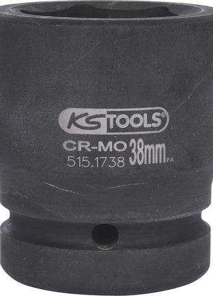 KS TOOLS 1" Sechskant-Kraft-Stecknuss, kurz, 38mm ( 515.1738 ) - Toolbrothers