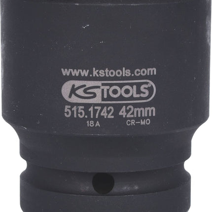 KS TOOLS 1" Sechskant-Kraft-Stecknuss, kurz, 42mm ( 515.1742 ) - Toolbrothers