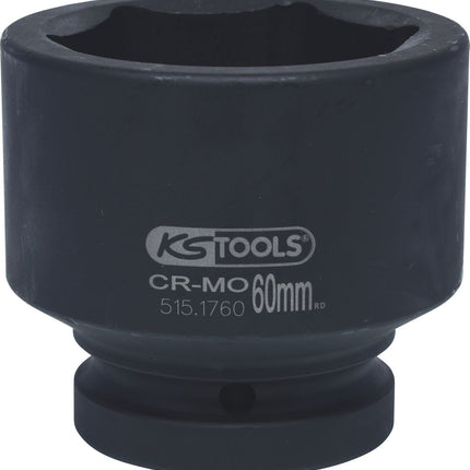 KS TOOLS 1' Llave de vaso de impacto hexagonal, corta, 60 mm ( 515.1760 )