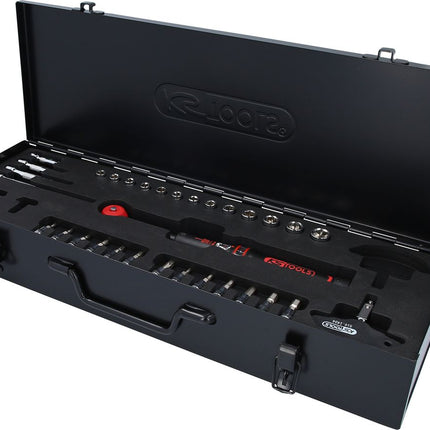 KS TOOLS 1/4" ERGOTORQUE®precision Ratschen-Drehmomentschlüssel-Satz Drehknopf, 5-25Nm, 32-tlg ( 516.1415 ) - Toolbrothers