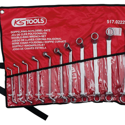 KS TOOLS Doppel-Ringschlüssel-Satz, gekröpft, 11-tlg 6-32mm ( 517.0222 ) - Toolbrothers