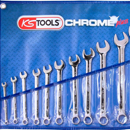 KS TOOLS CHROMEplus Ringmaulschlüssel-Satz, abgewinkelt, 11-tlg Zoll ( 518.3000 ) - Toolbrothers