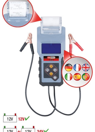 KS TOOLS 12V Digital-Batterie- und Ladesystemtester mit integriertem Drucker ( 550.1646 ) - Toolbrothers