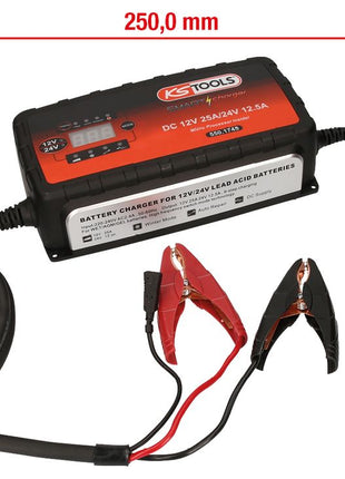 KS TOOLS 12V + 24V SMARTcharger Hochfrequenz-Batterieladegerät 25A/12,5A ( 550.1745 ) - Toolbrothers