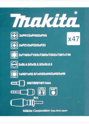 Makita B-28612 Bit Set - 47 teilig mit Bit Schraubendreher in Kunststoffbox - Toolbrothers