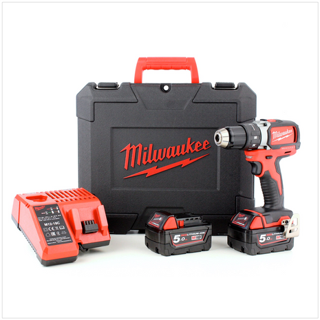 Milwaukee M18 BLDD 502 C 18 V Brushless Akku - Bohrschrauber + 2x 5.0 Ah Red Li-Ion Akku + Lader + Koffer ( 4933448458 ) - Toolbrothers