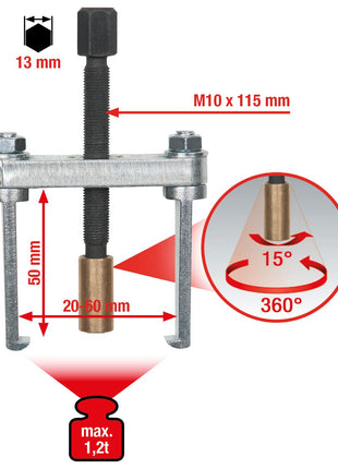 KS TOOLS Scheibenwischarm-Abzieher 2armig,20-60mm ( 700.1189 ) - Toolbrothers