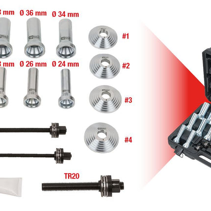 KS TOOLS Stufen-Druckhülsen-Satz, 22-tlg ( 700.2355 ) - Toolbrothers
