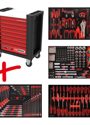 KS TOOLS Performanceplus Werkstattwagen-Satz P10 mit 241 Werkzeugen für 4 Schubladen ( 810.4241 ) - Toolbrothers