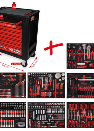 KS TOOLS Performanceplus Werkstattwagen-Satz P15 mit 397 Werkzeugen für 7 Schubladen ( 815.7397 ) - Toolbrothers